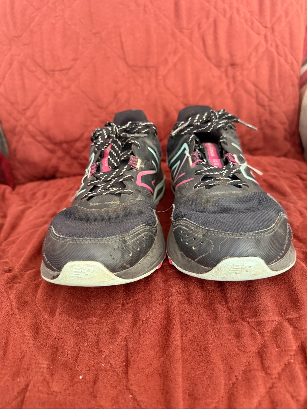 New Balance Black Sneakers with Pink and Teal Accents